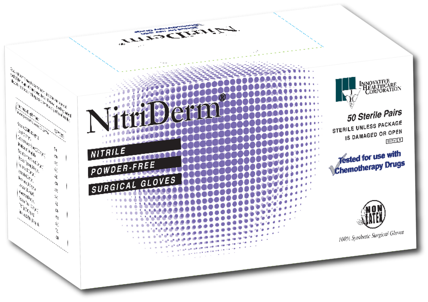 Innovative Healthcare 135260 Nitriderm Nitrile Surgical Gloves - 6, 50 Pr/Bx, 4 Bx/Cs