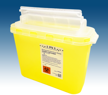 Plasti-Products 143354 Wall Mounted Sharps Container, 5.4 Qt, Yellow (Pack of 20)