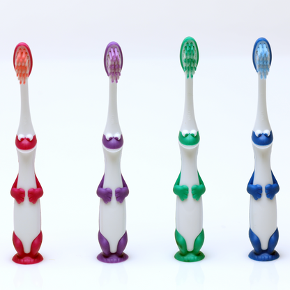 Oraline 000-16230 Child Animal Suction Cup Toothbrush - Stage 2 Dinosaur  - 26 Tuft Soft Bristle Children's Toothbrush (72/Case)