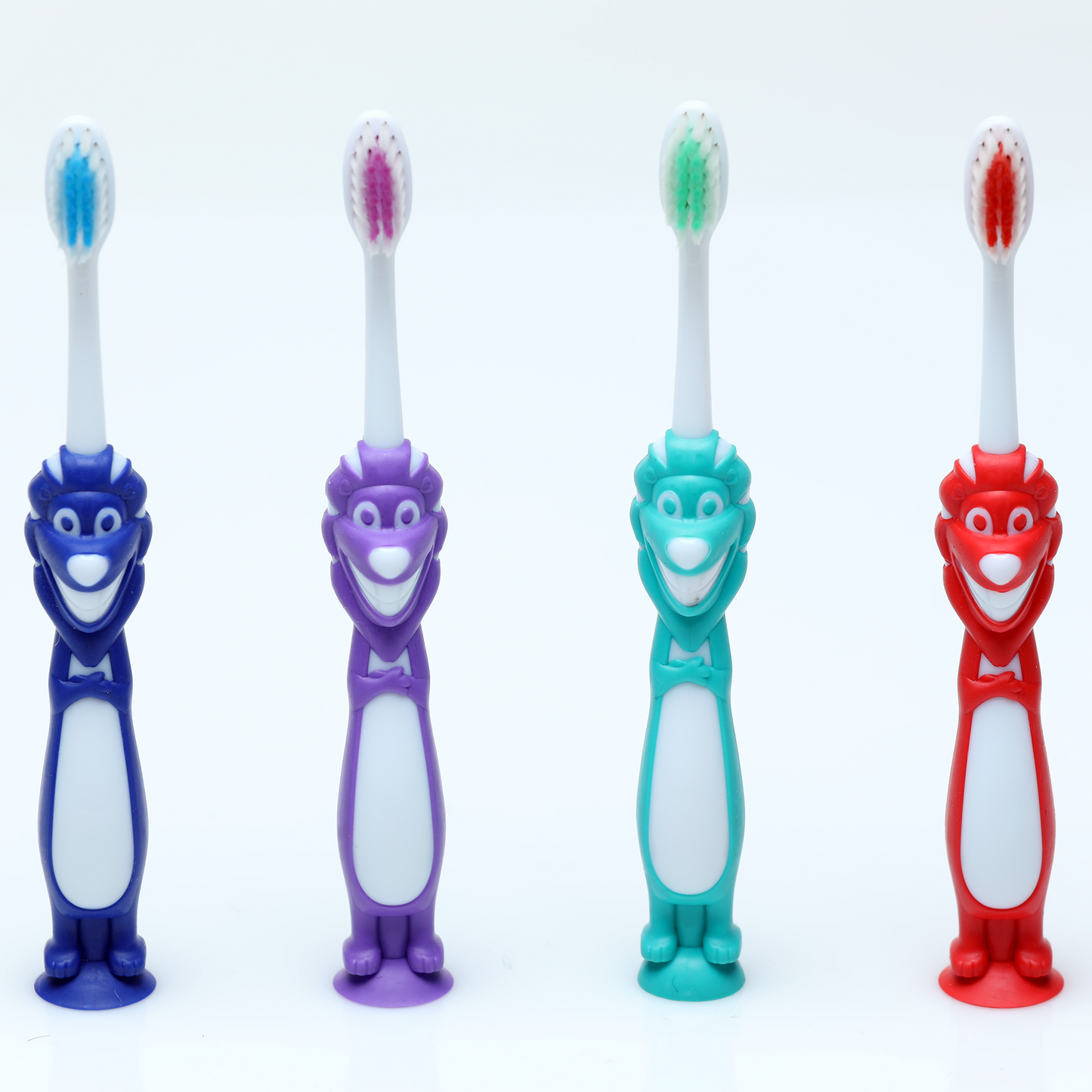 Oraline 000-16231 Child Animal Suction Cup Toothbrush - Stage 2 Shark  - 26 Tuft Soft Bristle Children's Toothbrush (72/Case)