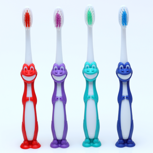 Oraline 000-16232 Child Animal Suction Cup Toothbrush - Stage 2 Unicorn  - 26 Tuft Soft Bristle Children's Toothbrush (72/Case)