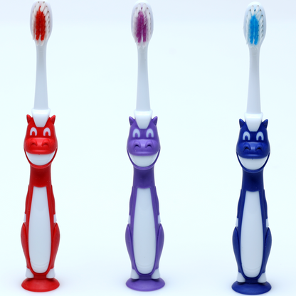 Oraline 000-16233 Child Animal Suction Cup Toothbrush - Stage 2 Panda  - 26 Tuft Soft Bristle Children's Toothbrush (72/Case)