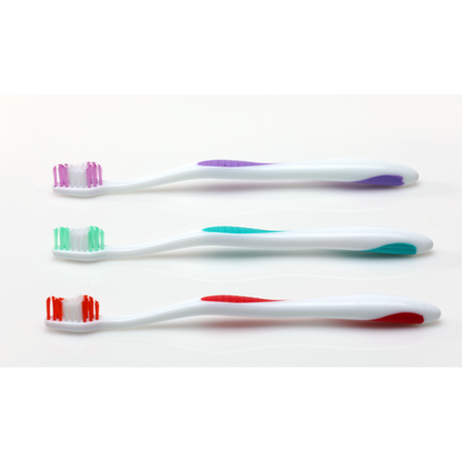 Oraline 000-16401A  Adult Compact Head Twist Toothbrush  - 28 Tuft Extra-Soft Bristle Toothbrush with Contoured Handle (72/Case)
