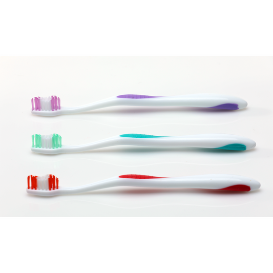 Oraline 000-16401A  Adult Compact Head Twist Toothbrush  - 28 Tuft Extra-Soft Bristle Toothbrush with Contoured Handle (72/Case)