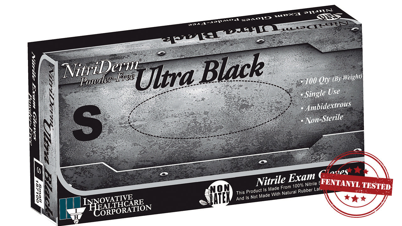 Innovative Healthcare 187400 Nitriderm Ultra Black Nitrile Exam Gloves - Xxl, 90 Gloves/Bx, 10 Bx/Cs