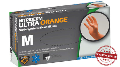 Innovative Healthcare 199050 Nitriderm Ultra Orange Nitrile Exam Gloves - Xs, 100 Gloves/Bx, 10 Bx/Cs