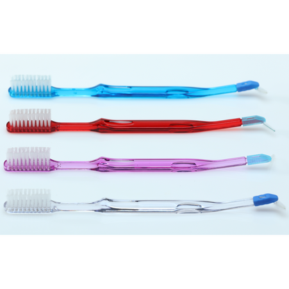 Oraline 000-20009 Inter-Ortho V-Trim Orthodontic Toothbrush  - 38 Tuft V-Cut Bristle Brush with Interdental Tip (72/Case)