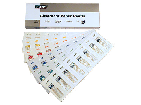 Diadent 201-301 Paper Point (Non-Marked) Cell Pack #08, 200 Pts/Box