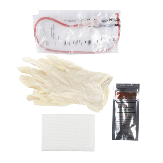 Bosma 10-4A5044 Intermittent Catheter Tray Touchless® Plus Closed System / Unisex 14 Fr. Without Balloon Red Rubber, 50/cs