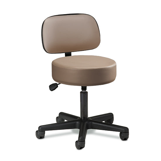 Clinton 2135-21 Black Base, 5-Leg, Pneumatic Stool with Backrest