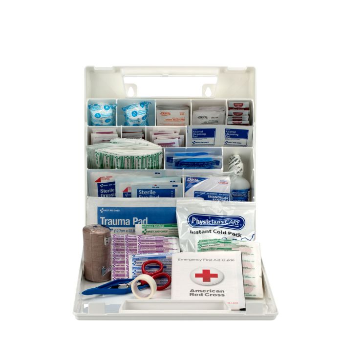 First Aid Only 225-AN 50 Person First Aid Kit, Plastic Case with Dividers