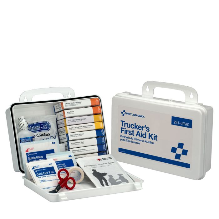 First Aid Only 291-U/FAO 16 Unit Truckers First Aid Kit, Plastic Case