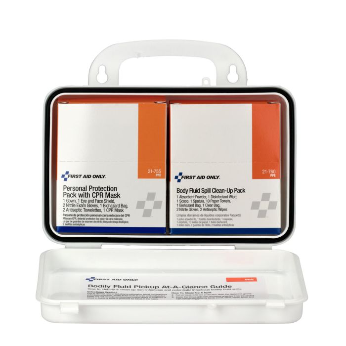 First Aid Only 3065 BBP Unitized Spill Clean Up Kit with CPR, Plastic Case