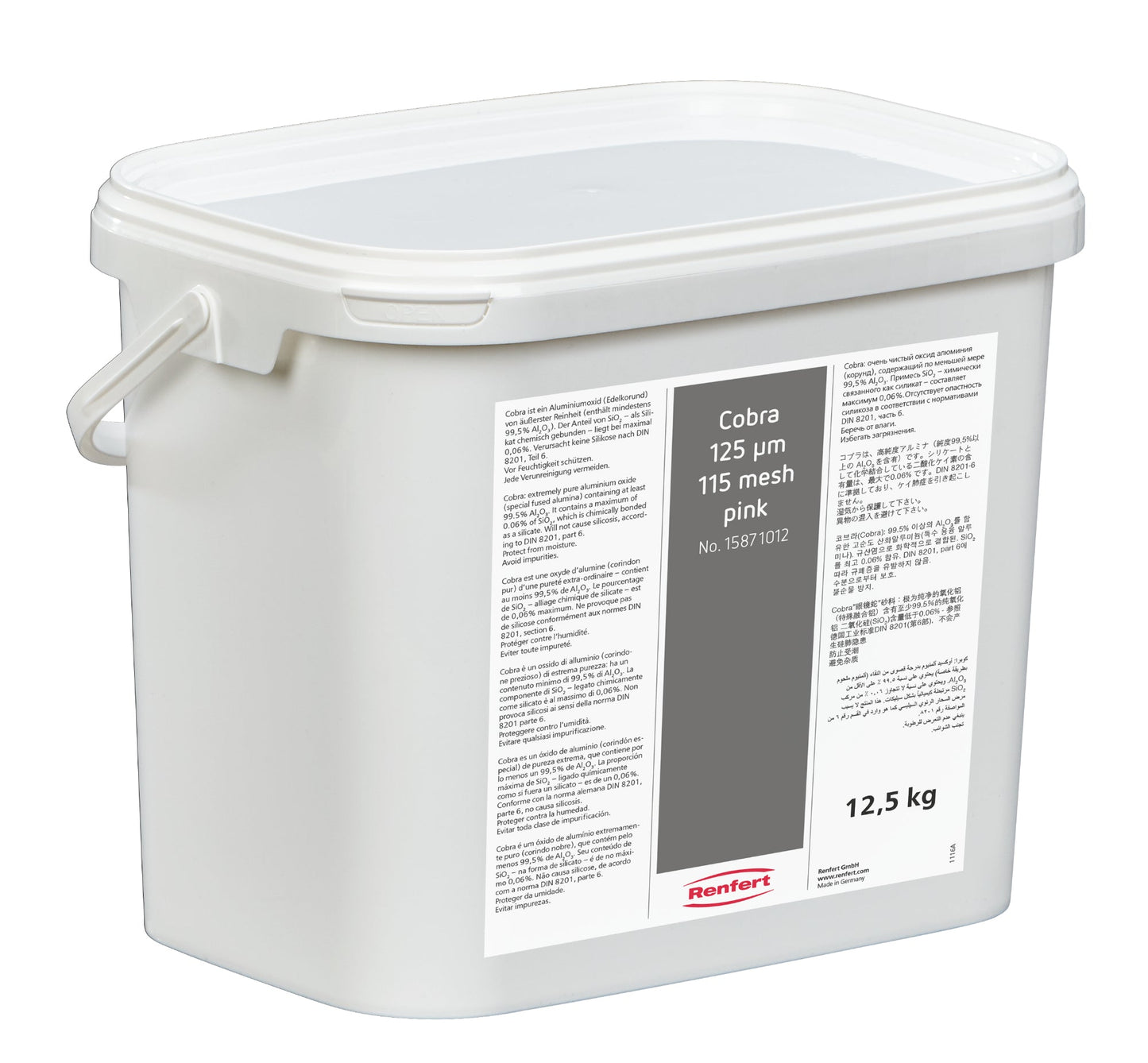 Renfert 15871012 Cobra Aluminium Oxide 125µm Rose 12,5Kg