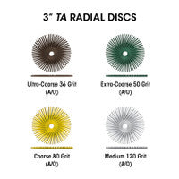 Dedeco 1873 Sunburst 3 TA Discs Yellow 80 Grit Size (A/O) 10/Bx