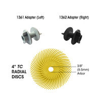 Dedeco 2264 Sunburst 4 TC Discs White 120 Grit Size (A/O) 12/Bx