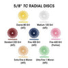 Dedeco 1223 Sunburst 5/8 TC Discs White 120 Grit Size (A/O) 12/Bx