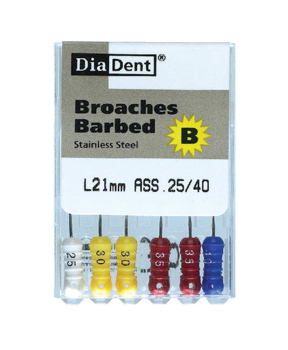 Diadent 504-204 Barbed Broaches 25 mm #35 (XF)