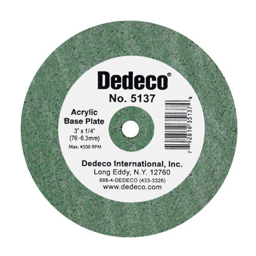 Dedeco 5137 Acrylic Base Plate Wheel 3 x 1/4 1/Unit