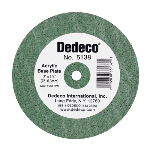 Dedeco 5138 Acrylic Base Plate Wheel 3 x 3/8 1/Unit