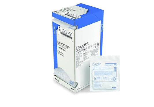 Bosma 71-57880 Encore Latex Ortho Surgical Gloves – Sterile Powder-Free Orthopedic Surgical Gloves, High-Grip Latex Medical Gloves, 50 Pairs/Box, 4 Boxes/Case