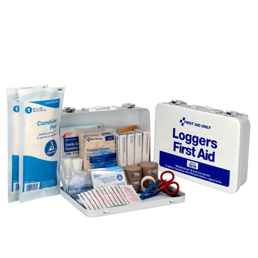 First Aid Only 5216 25 Person Loggers First Aid Kit, Metal Case