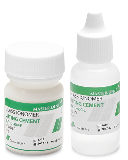 Dentonics Inc 10-400 Glass Ionomer Luting Cement 15G Powder & 15Ml Liquid