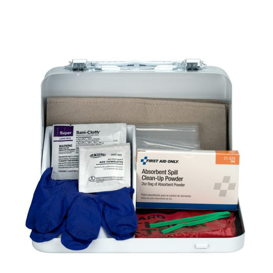 First Aid Only 6021-S BBP Spill Clean Up Kit, Metal Case