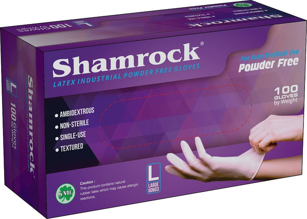 Shamrock 60600 Series Latex Industrial White Gloves, Powder-Free, Textured Gloves, 6Mil, Xsmall, (10 Boxes of 100)