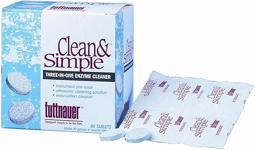 Tuttnauer CS0064 (5+ Cases) Cleaner Ultrasonic Clean & Simple 5 or more (12 Boxes of 64 Tablets)