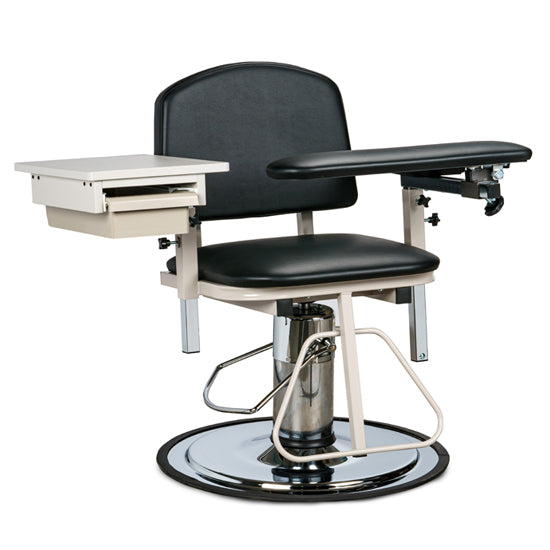 Clinton 6320 H Series, Padded, Blood Drawing Chair with Padded Flip Arm and Drawer