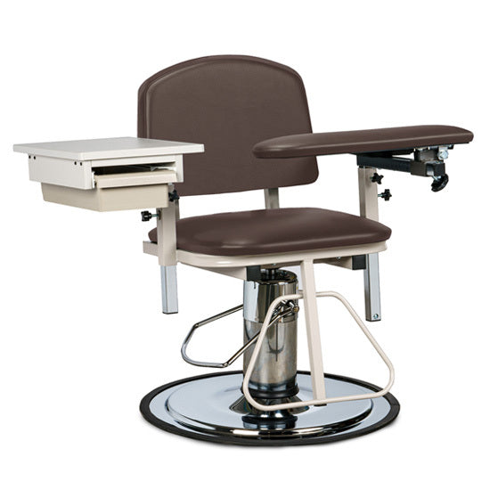 Clinton 6320 H Series, Padded, Blood Drawing Chair with Padded Flip Arm and Drawer