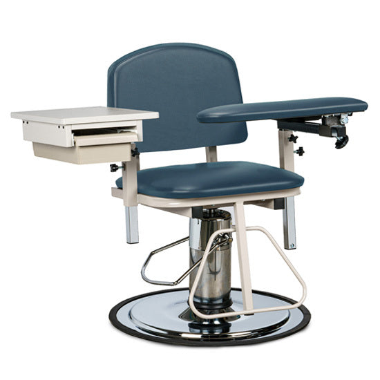 Clinton 6320 H Series, Padded, Blood Drawing Chair with Padded Flip Arm and Drawer