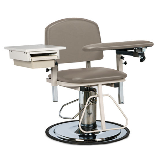 Clinton 6320 H Series, Padded, Blood Drawing Chair with Padded Flip Arm and Drawer