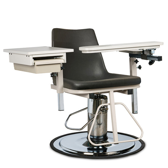 Clinton 6340-P H Series, E-Z-Clean, Blood Drawing Chair  with ClintonClean™ Flip Arm and Drawer