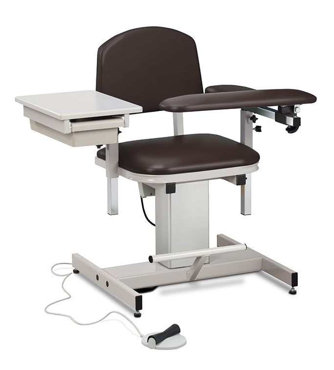 Clinton 6342 Power Series, Blood Drawing Chair  with Padded Flip Arm and Drawer