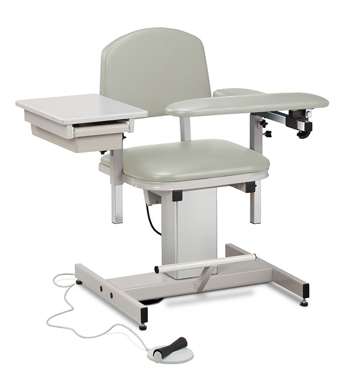 Clinton 6342 Power Series, Blood Drawing Chair  with Padded Flip Arm and Drawer
