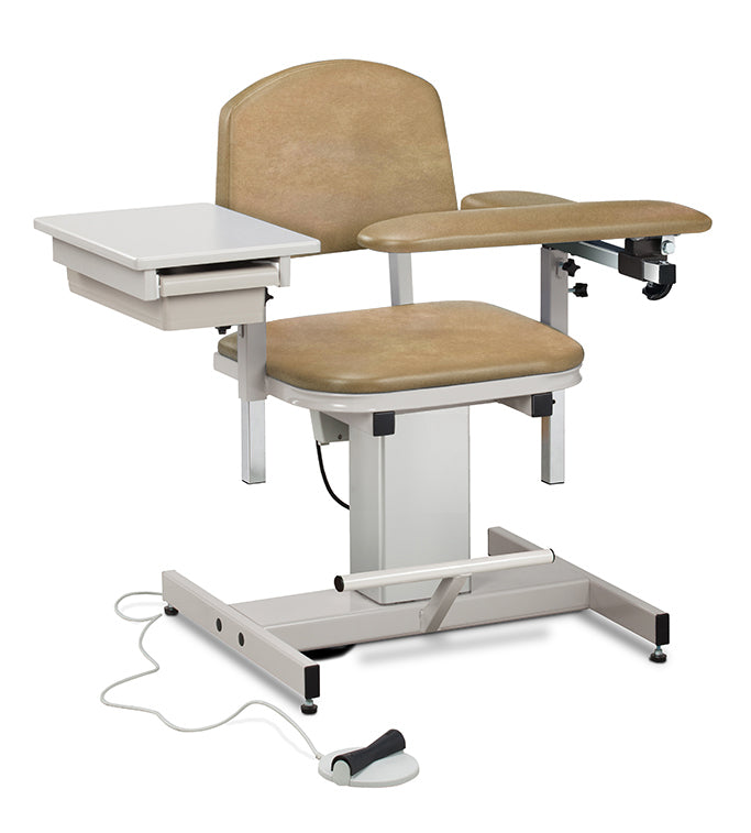 Clinton 6342 Power Series, Blood Drawing Chair  with Padded Flip Arm and Drawer