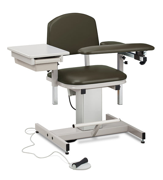 Clinton 6342 Power Series, Blood Drawing Chair  with Padded Flip Arm and Drawer