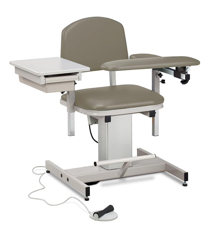 Clinton 6342 Power Series, Blood Drawing Chair  with Padded Flip Arm and Drawer