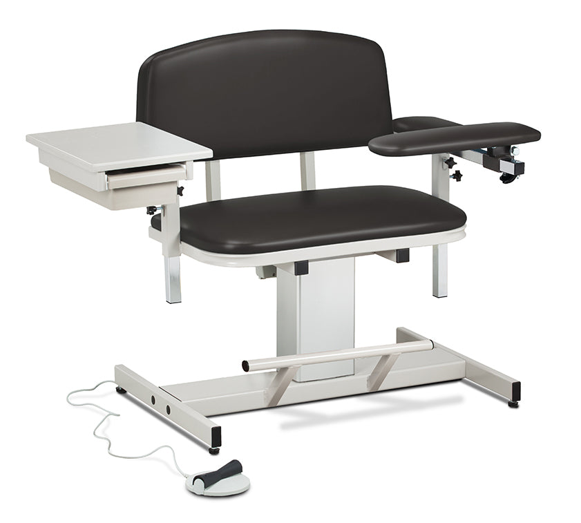 Clinton 6352 Power Series, Extra-Wide, Blood Drawing Chair  with Padded Flip Arm and Drawer
