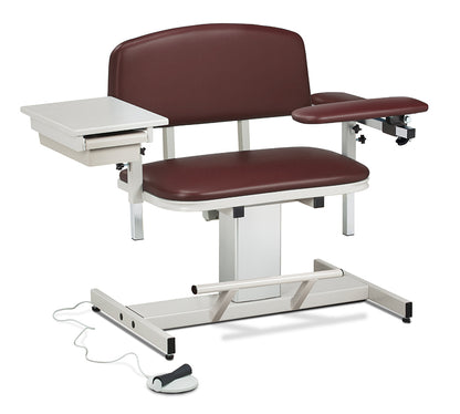 Clinton 6352 Power Series, Extra-Wide, Blood Drawing Chair  with Padded Flip Arm and Drawer