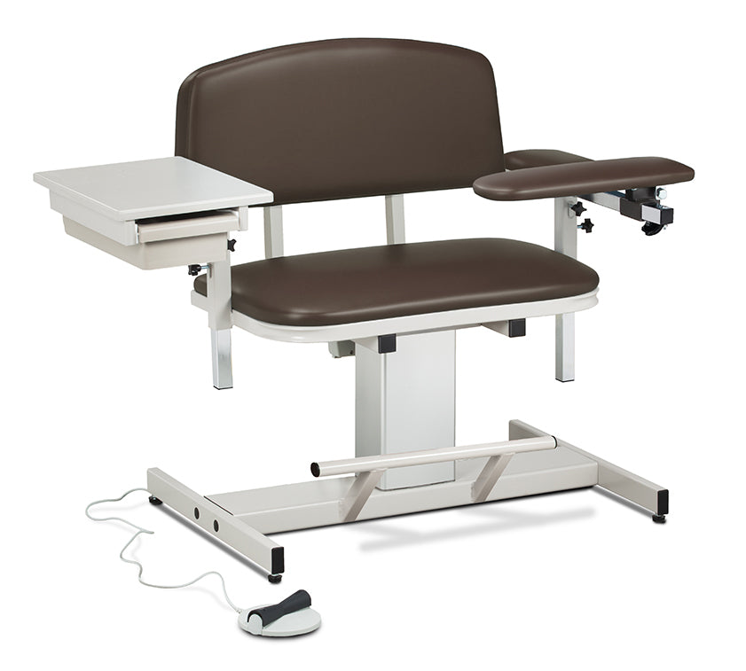 Clinton 6352 Power Series, Extra-Wide, Blood Drawing Chair  with Padded Flip Arm and Drawer