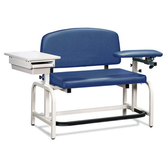 Clinton 66002B Lab X Series, Heavy-Duty, Blood Drawing  Chair with Padded Flip Arm and Drawer