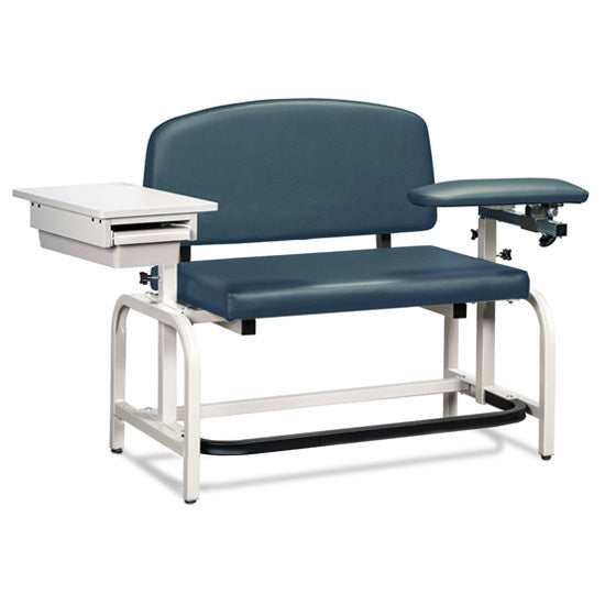Clinton 66002B Lab X Series, Heavy-Duty, Blood Drawing  Chair with Padded Flip Arm and Drawer