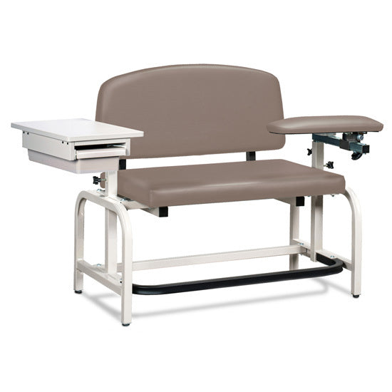 Clinton 66002B Lab X Series, Heavy-Duty, Blood Drawing  Chair with Padded Flip Arm and Drawer