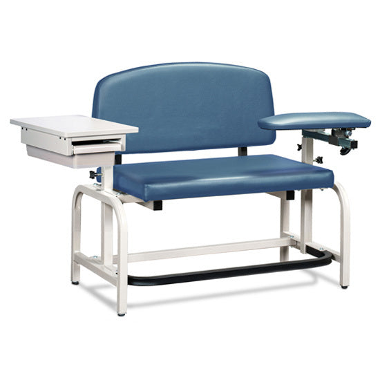 Clinton 66002B Lab X Series, Heavy-Duty, Blood Drawing  Chair with Padded Flip Arm and Drawer