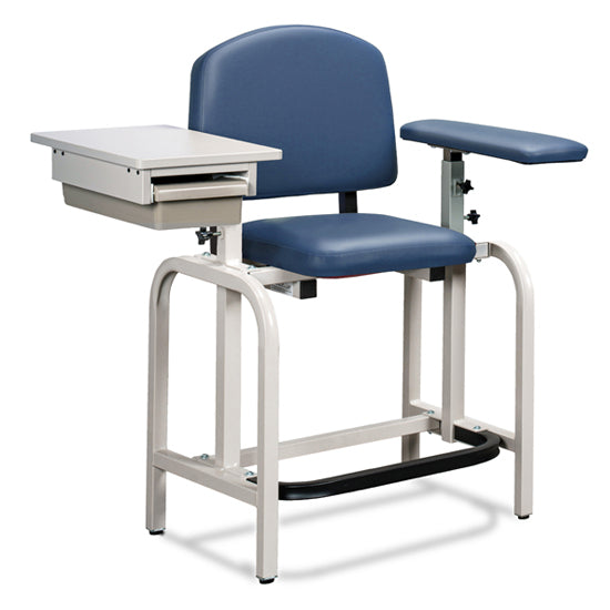 Clinton 66022-S Lab X Series, Extra-Tall, Blood Drawing Chair with Straight Padded Arm and Drawer