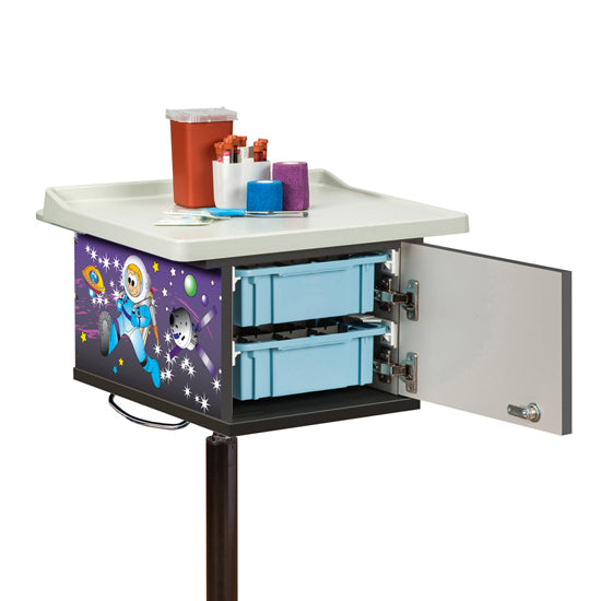 Clinton 67235 Space Place, 2-Bin, Phlebotomy Cart