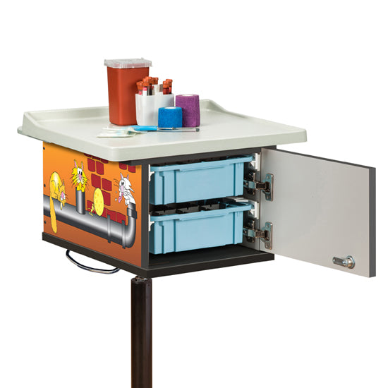 Clinton 67237 Alley Cats and Dogs, 2-Bin, Phlebotomy Cart